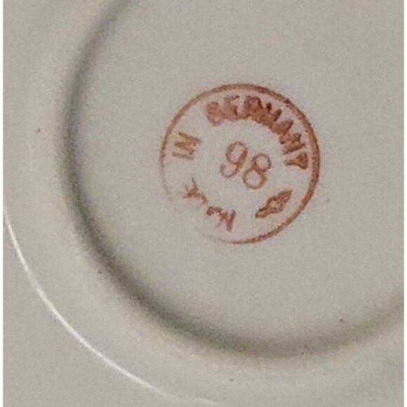 10" Antique Plate w/ Handles Porcelain Hand painted Floral Made in Germany - Picture 5 of 6